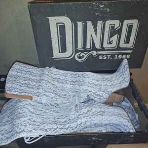 Dingo White Lace-Up Boots